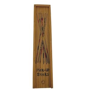 Vintage Mikado Pick-Up Sticks Game French Rules  Wood Box Set Skill Toy